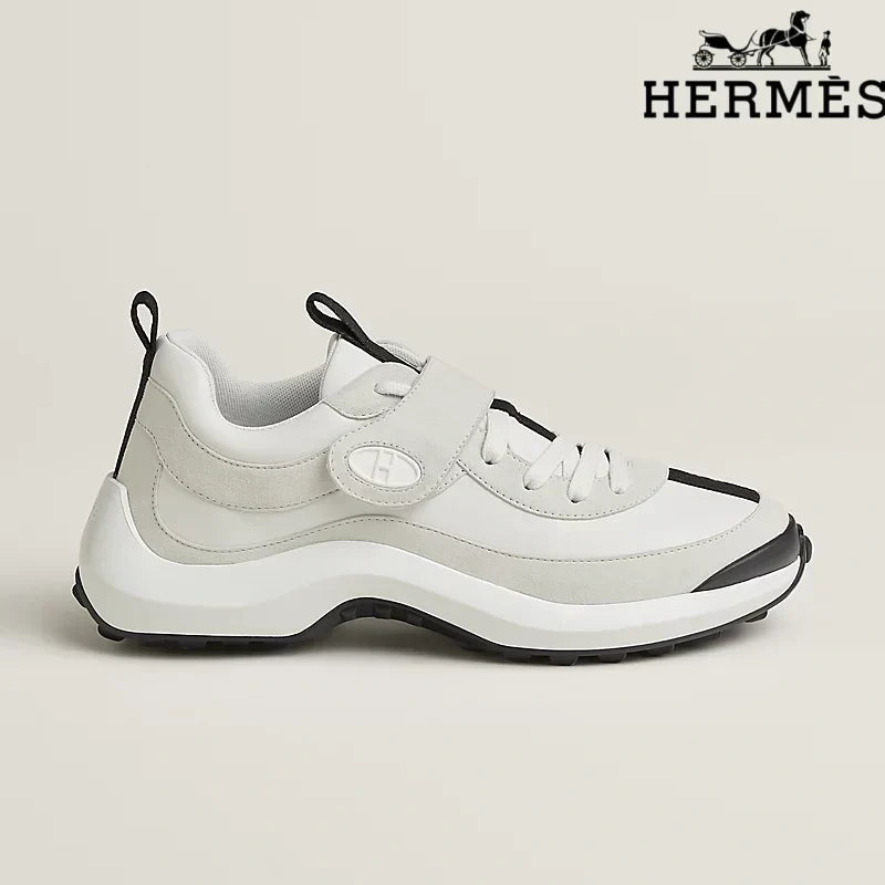 hermes womens shoes men sneaker  White Trail Sneakers