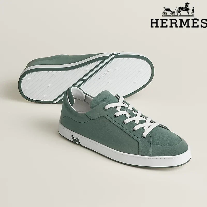 Hermès Green Suede Sneakers