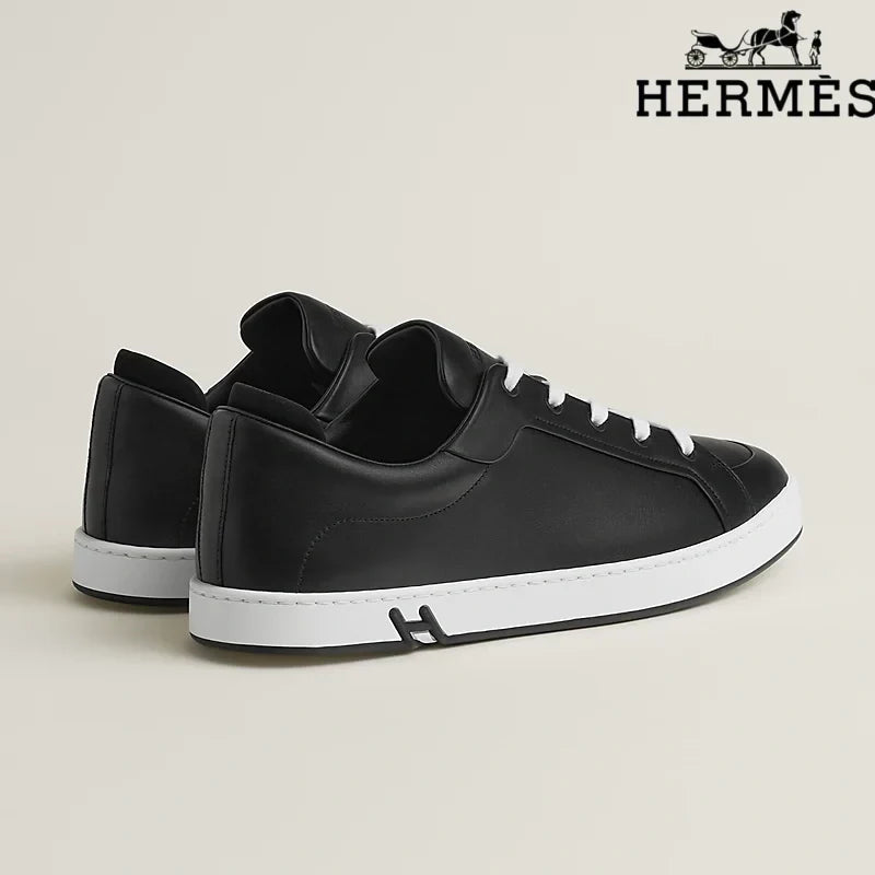 Hermès Black Leather Sneakers