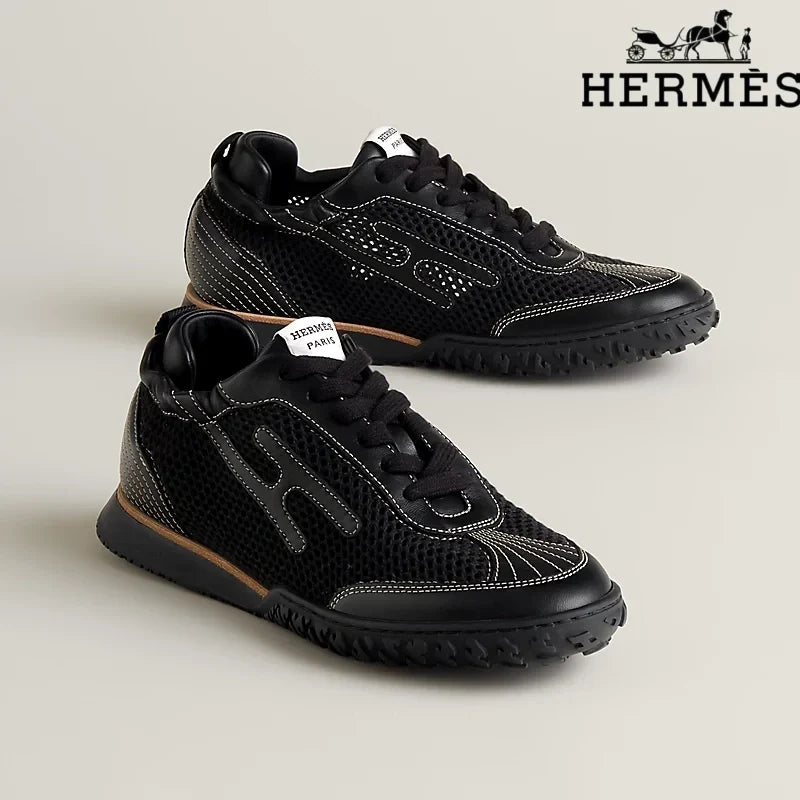 Hermès Black Mesh Bouncing Sneakers