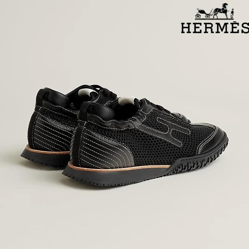 Hermès Black Mesh Bouncing Sneakers