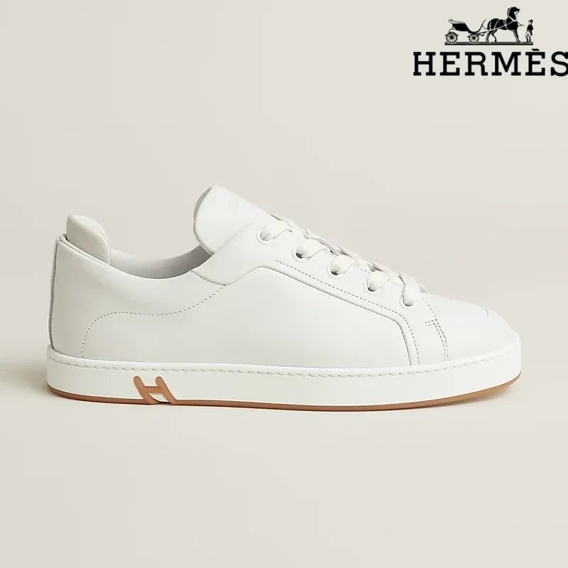 Hermès womens shoes men sneaker White Leather Sneakers