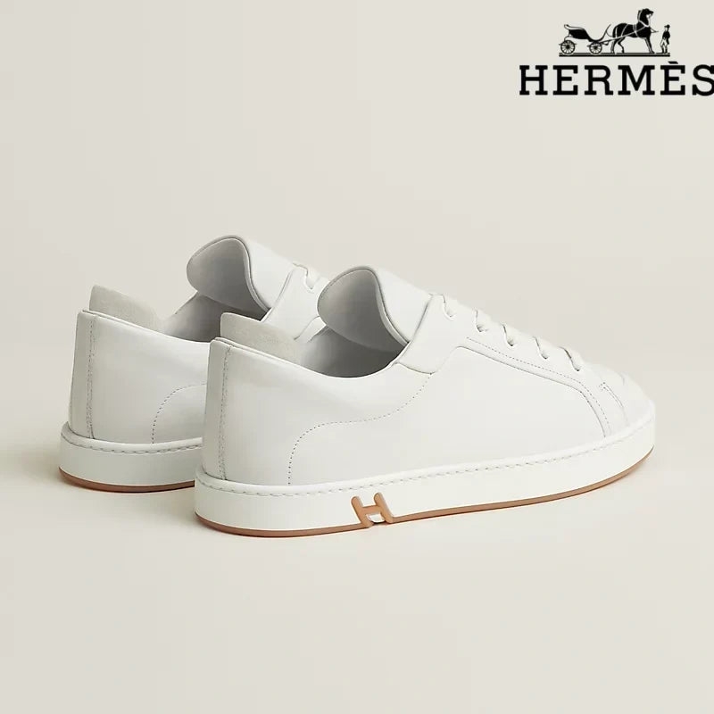 Hermès womens shoes men sneaker White Leather Sneakers