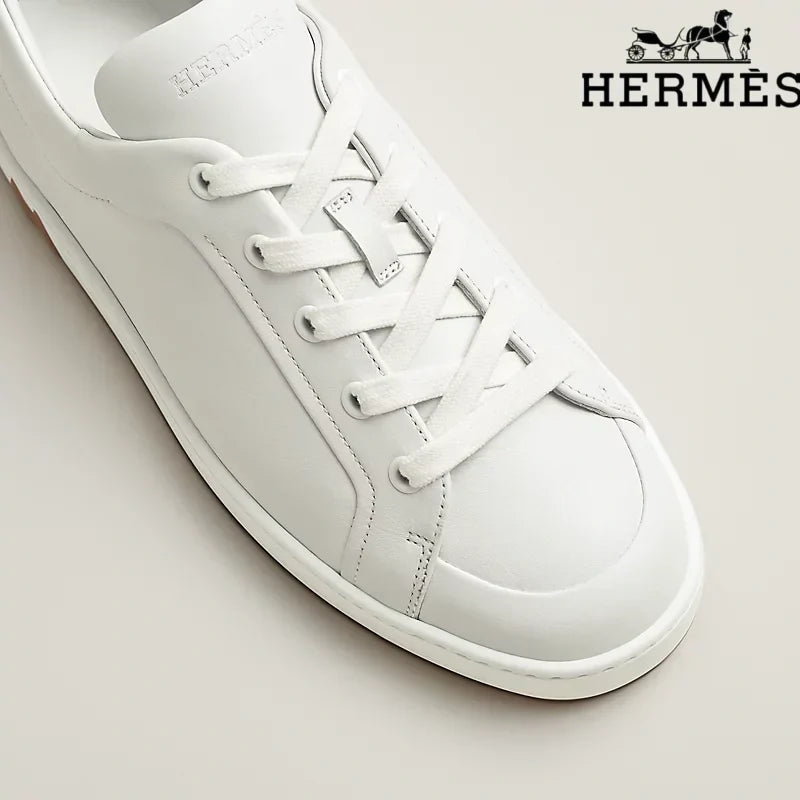 Hermès womens shoes men sneaker White Leather Sneakers