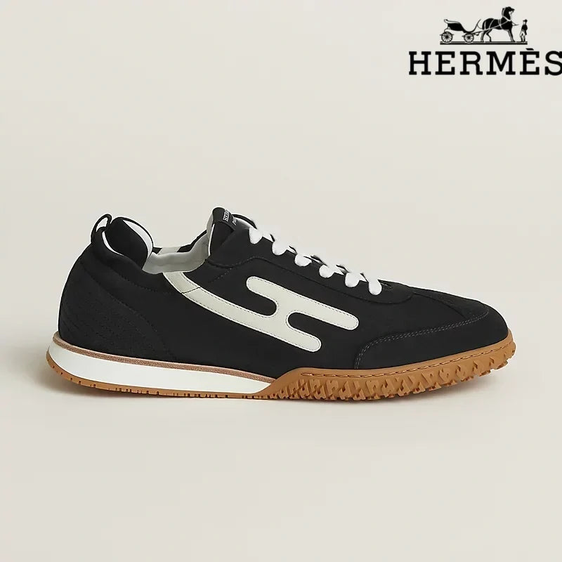 Hermès Black and White Bouncing Sneakers