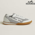 Hermès womens shoes men sneaker White Mesh and Leather H-Logo Sneakers