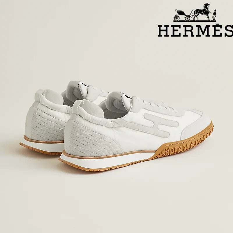 Hermès Jet Sneaker in White and Light Grey