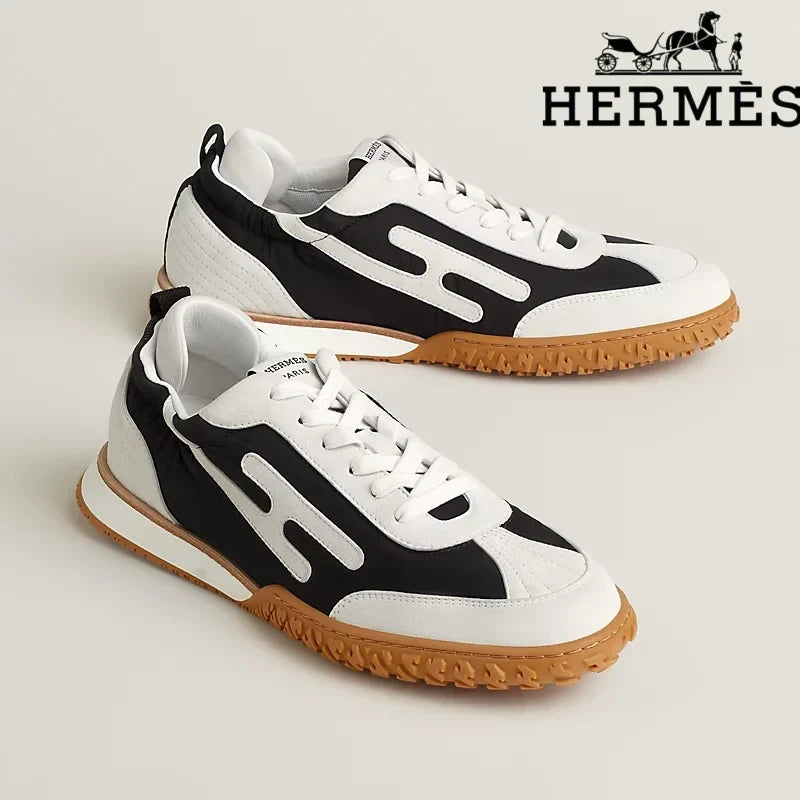 Hermès Jet Sneaker in Black and White Panels