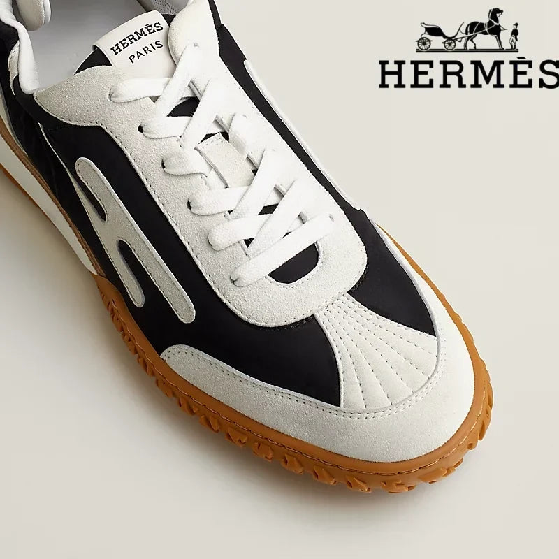 Hermès Jet Sneaker in Black and White Panels