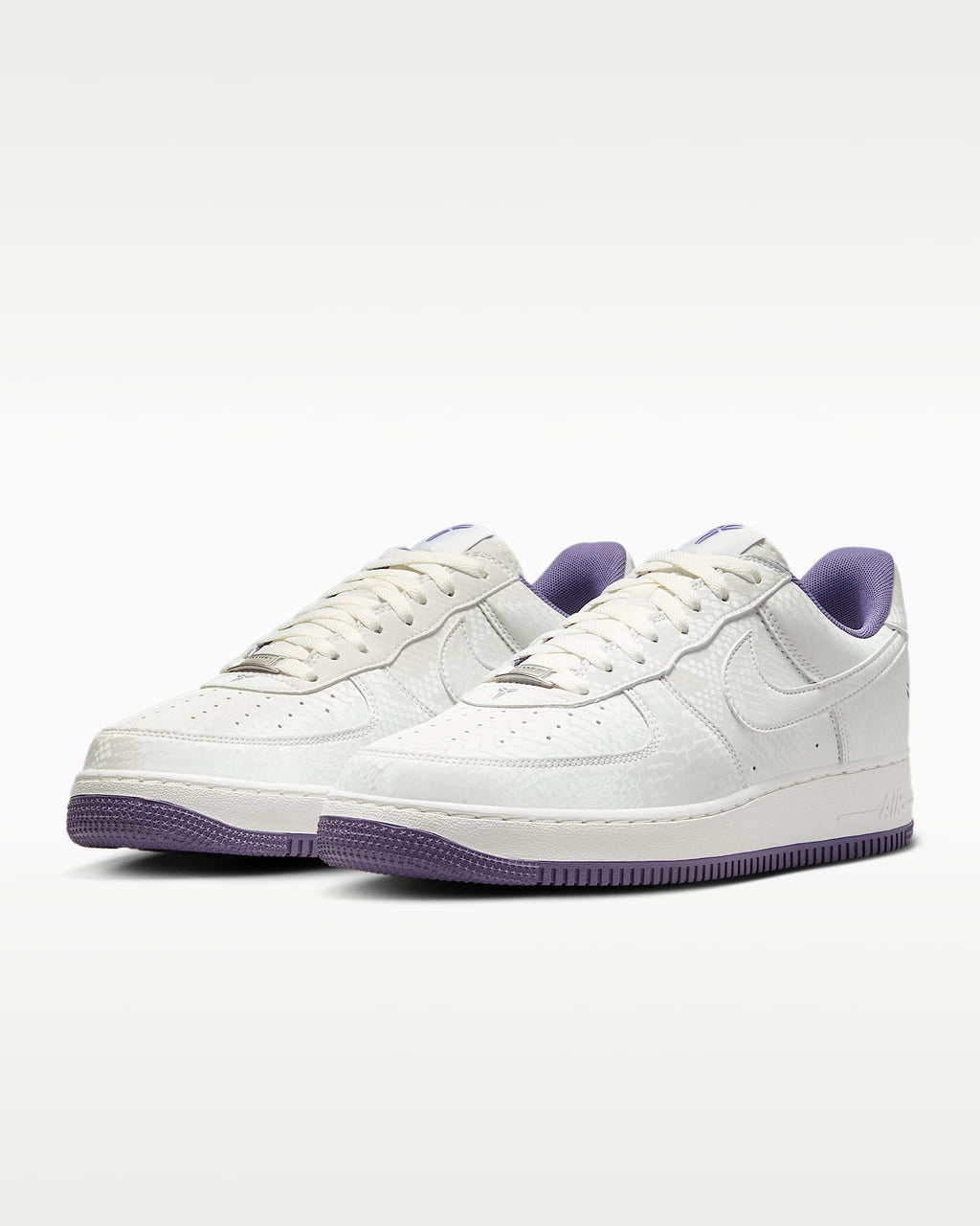 Nike Air Force 1 '07 White Purple Kobe Logo Sneakers mens low top shoes