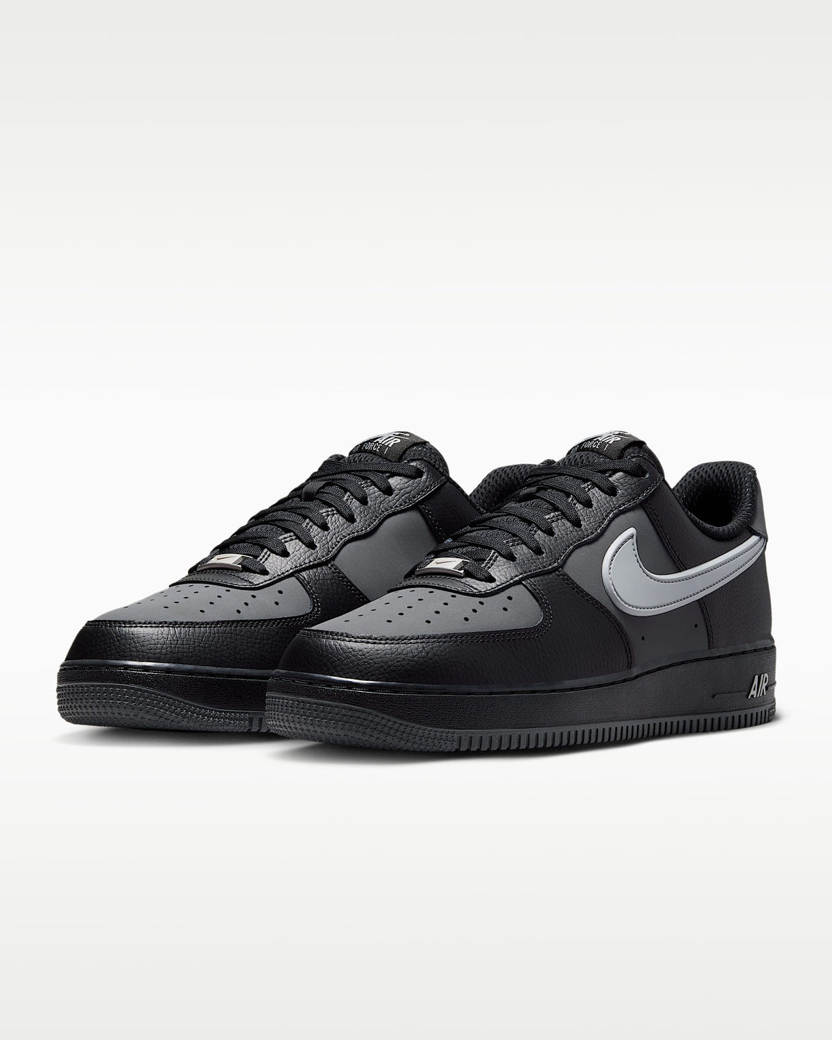 Nike Air Force 1 '07 Black Grey Color Block Sneakers mens low top shoes
