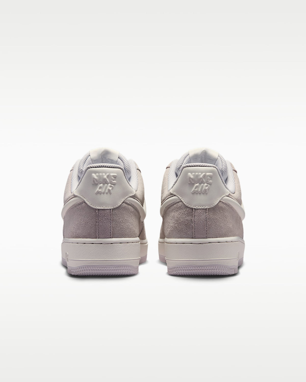 Nike Air Force 1 '07 Light Lavender Suede Off-White Swoosh Sneakers mens low top shoes