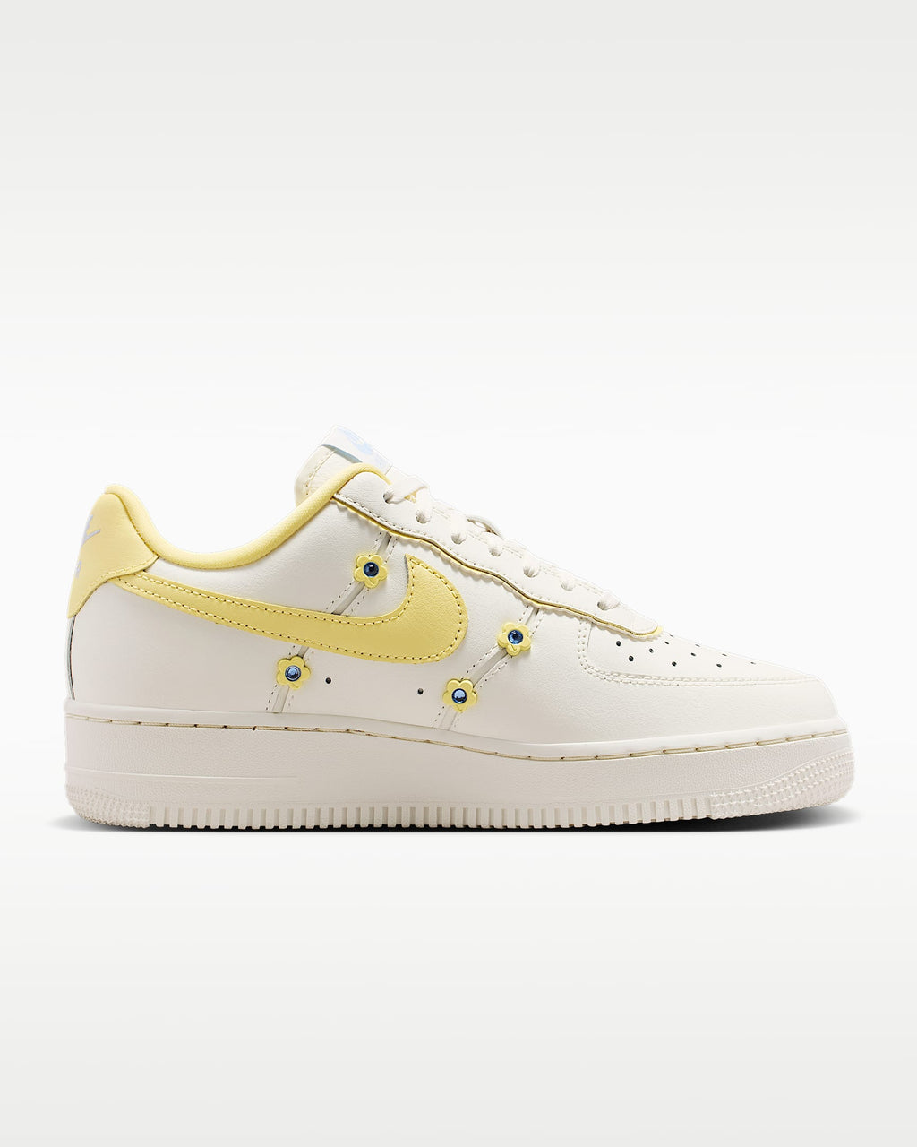 Nike Air Force 1 '07 Cream Yellow Floral Studs Sneakers mens low top shoes
