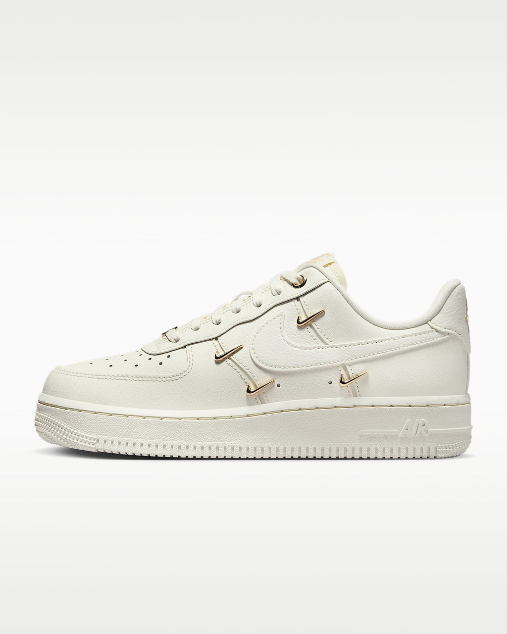 Nike Air Force 1 '07 Sail Gold Mini Swoosh Charms Sneakers mens low top shoes