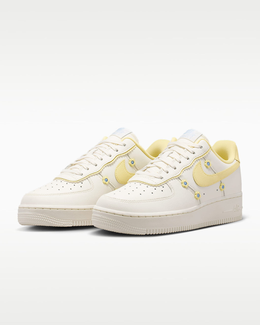 Nike Air Force 1 '07 Cream Yellow Floral Studs Sneakers mens low top shoes