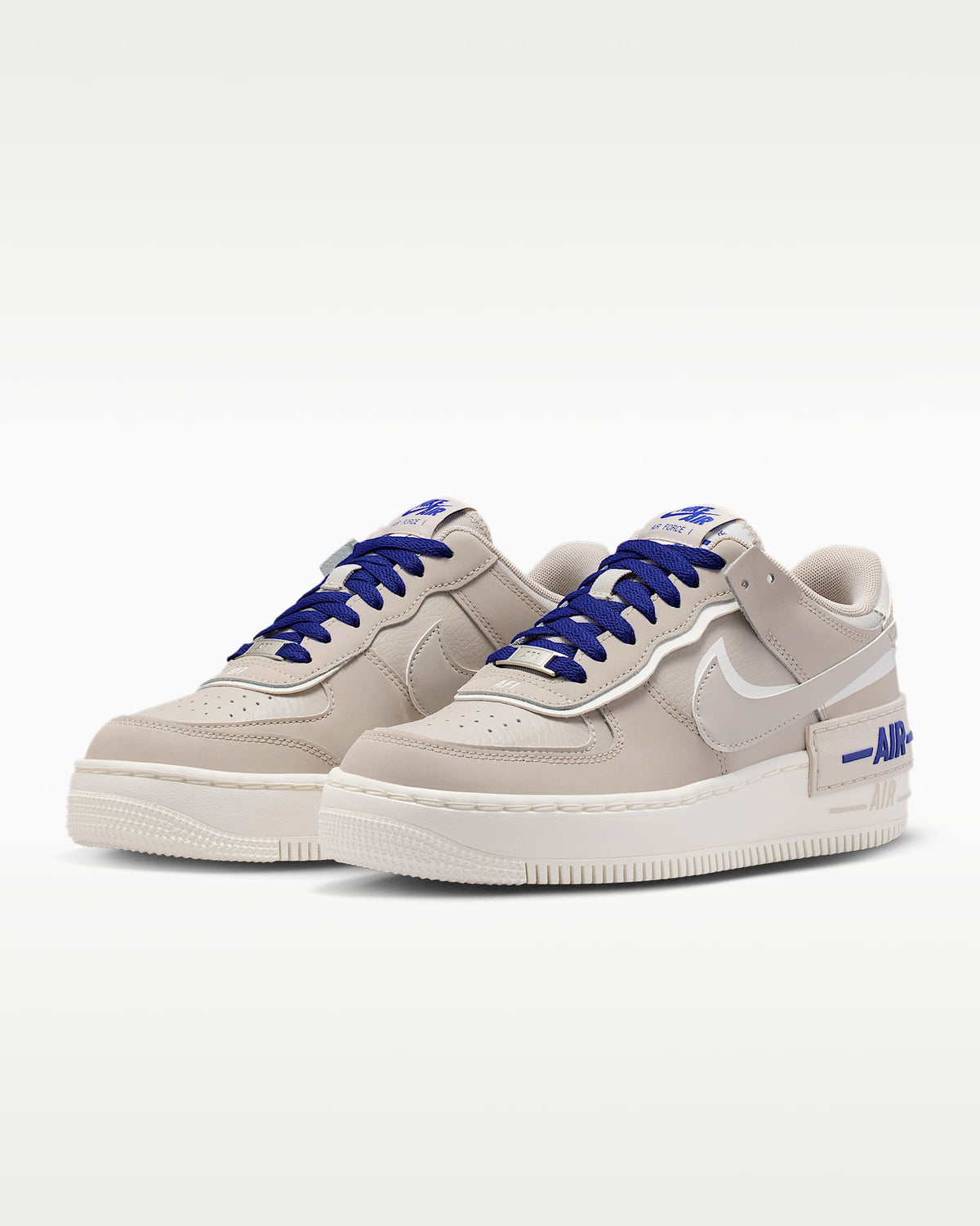 Nike Air Force 1 Shadow Light Taupe White Royal Blue Sneakers mens low top shoes