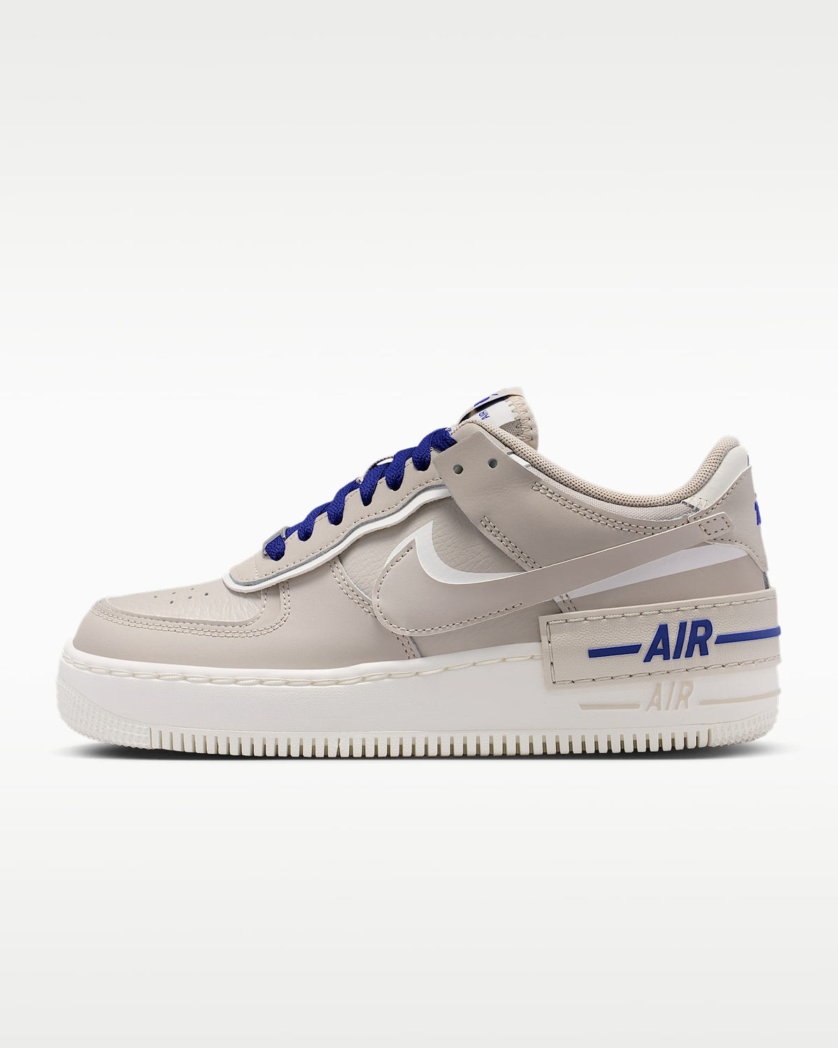Nike Air Force 1 Shadow Light Taupe White Royal Blue Sneakers mens low top shoes