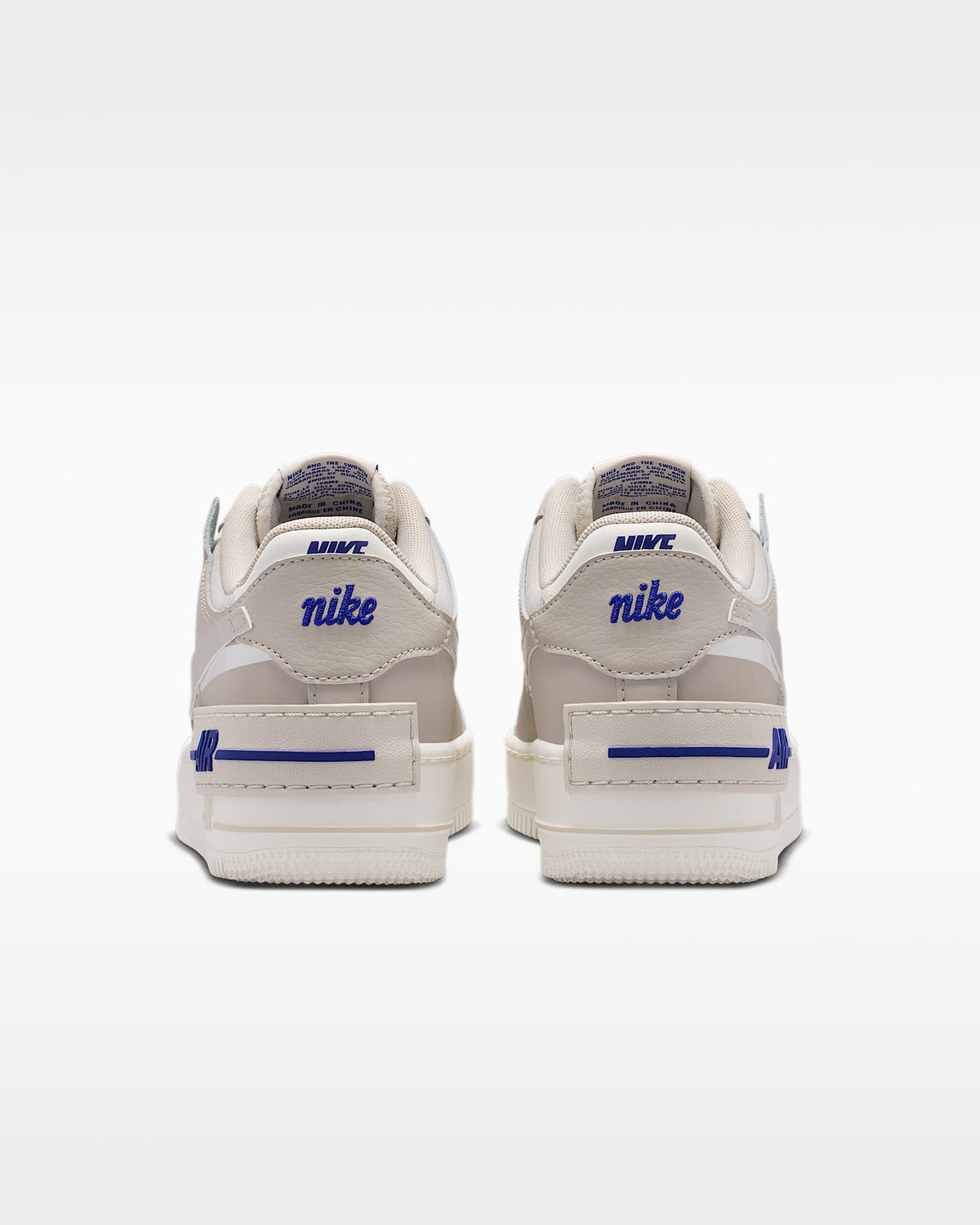 Nike Air Force 1 Shadow Light Taupe White Royal Blue Sneakers mens low top shoes