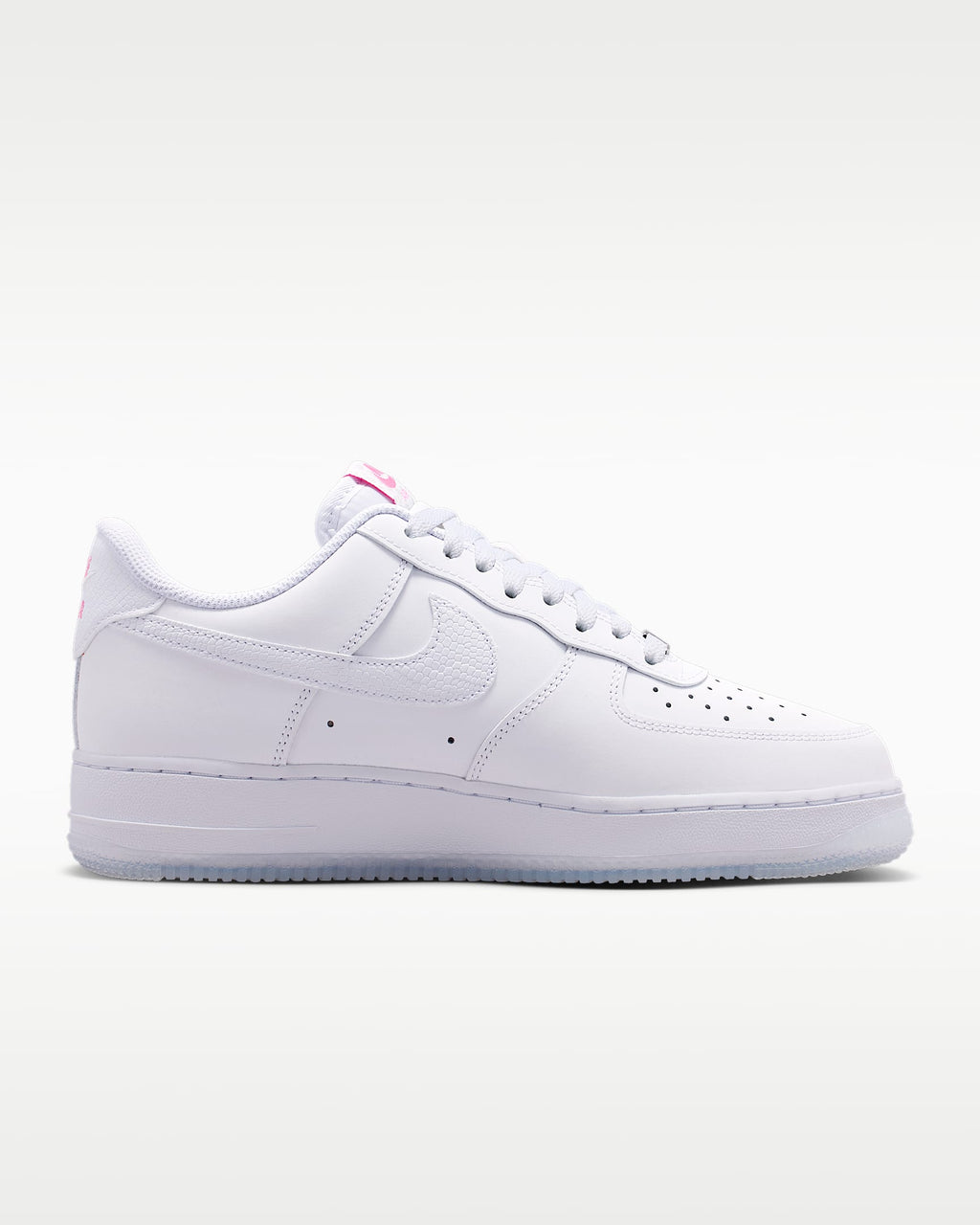 Nike Air Force 1 '07 White Mini Pink Swoosh Sneakers mens low top shoes