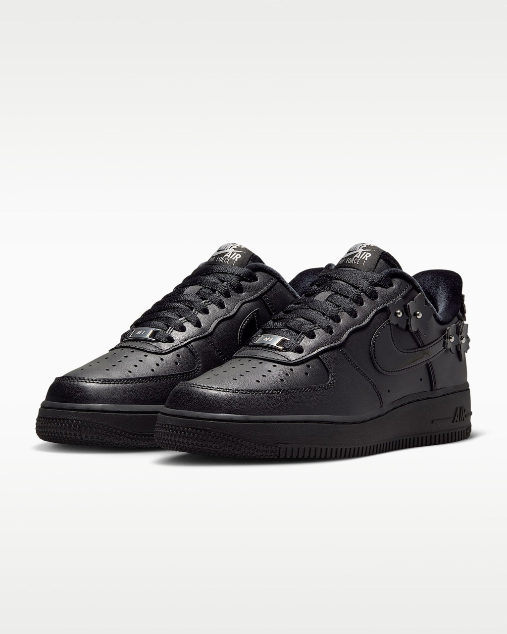 Nike Air Force 1 '07 Black 3D Floral Ornament Sneakers mens low top shoes