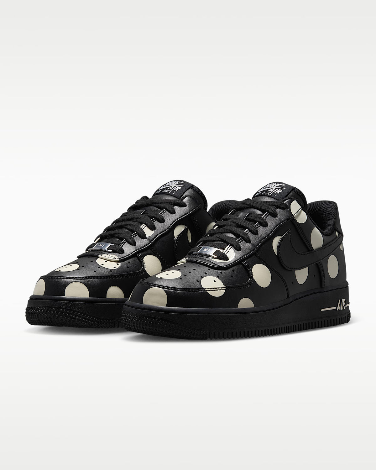 Nike Air Force 1 '07 Black White Polka Dot Sneakers mens low top shoes