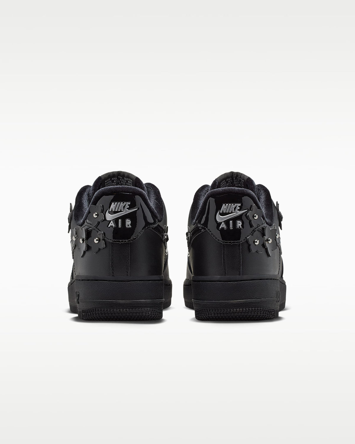 Nike Air Force 1 '07 Black 3D Floral Ornament Sneakers mens low top shoes