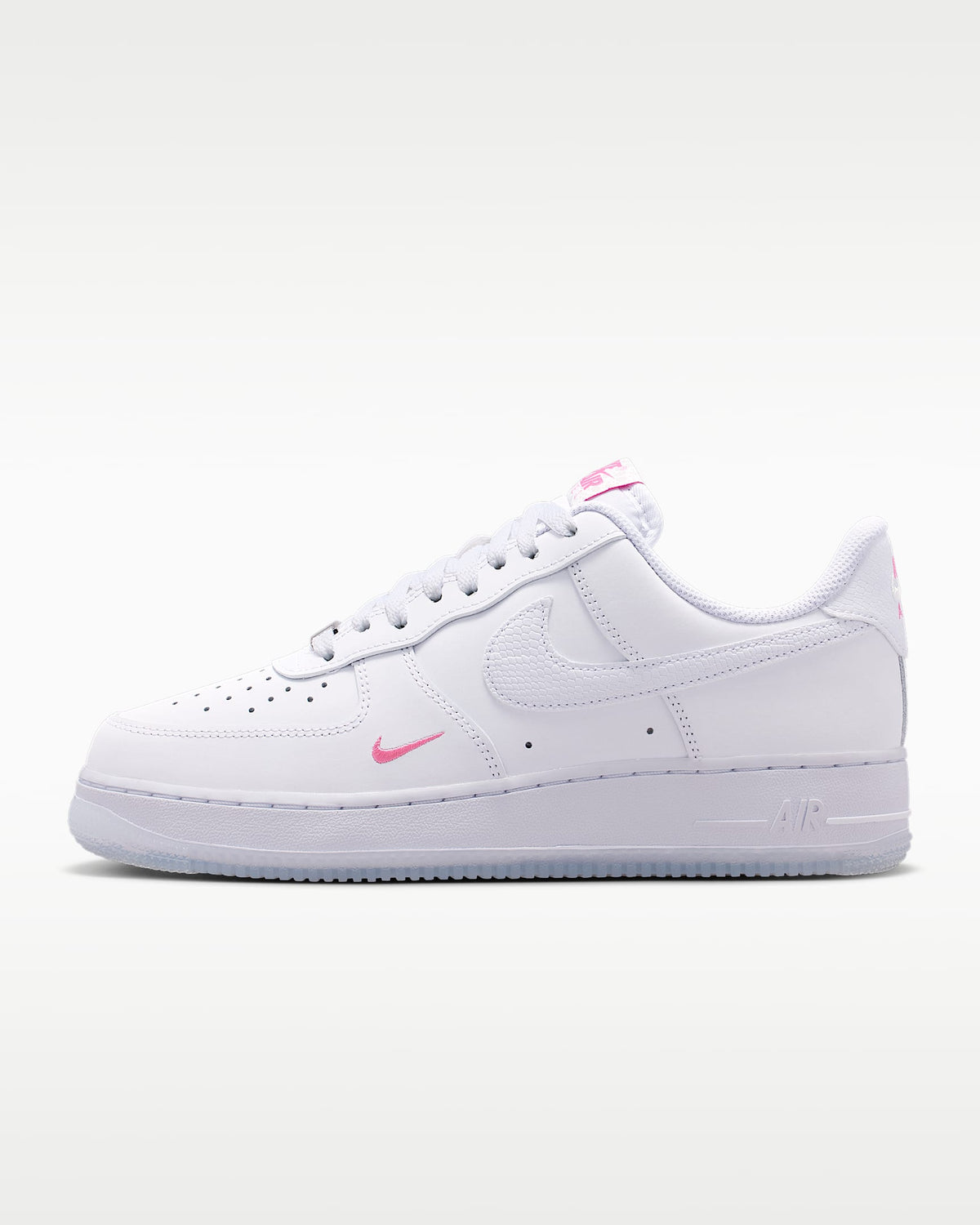 Nike Air Force 1 '07 White Mini Pink Swoosh Sneakers mens low top shoes