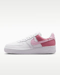 nike mens low top shoes Air Force 1 '07 White Two-Tone Pink Color-Block Sneakers