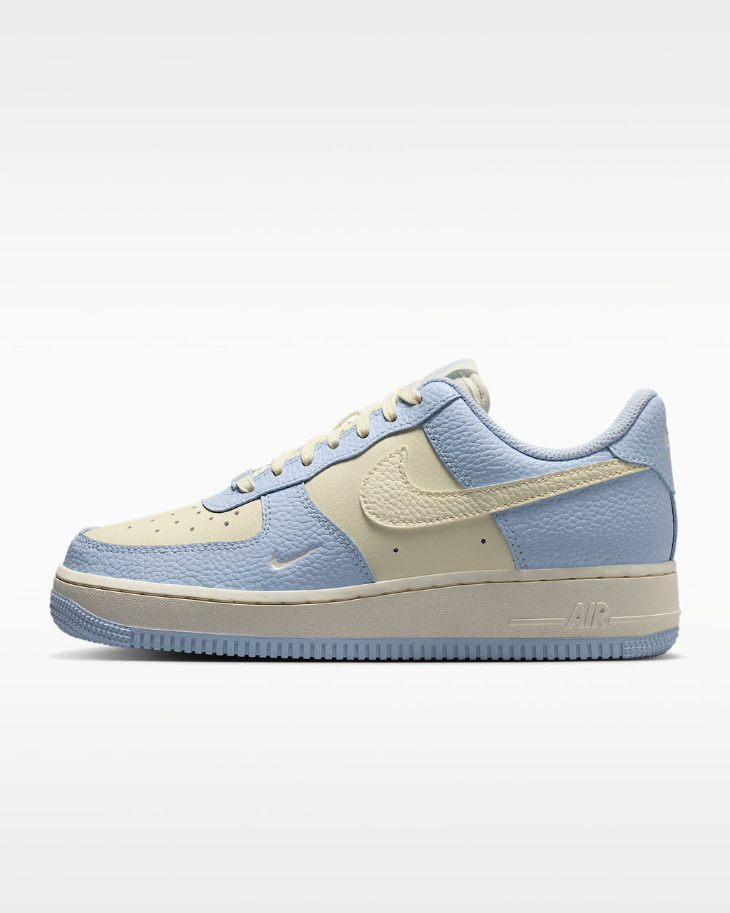 Nike Air Force 1 '07 Light Blue Cream Mini Swoosh Sneakers mens low top shoes