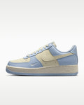 Nike Air Force 1 '07 Light Blue Cream Mini Swoosh Sneakers mens low top shoes