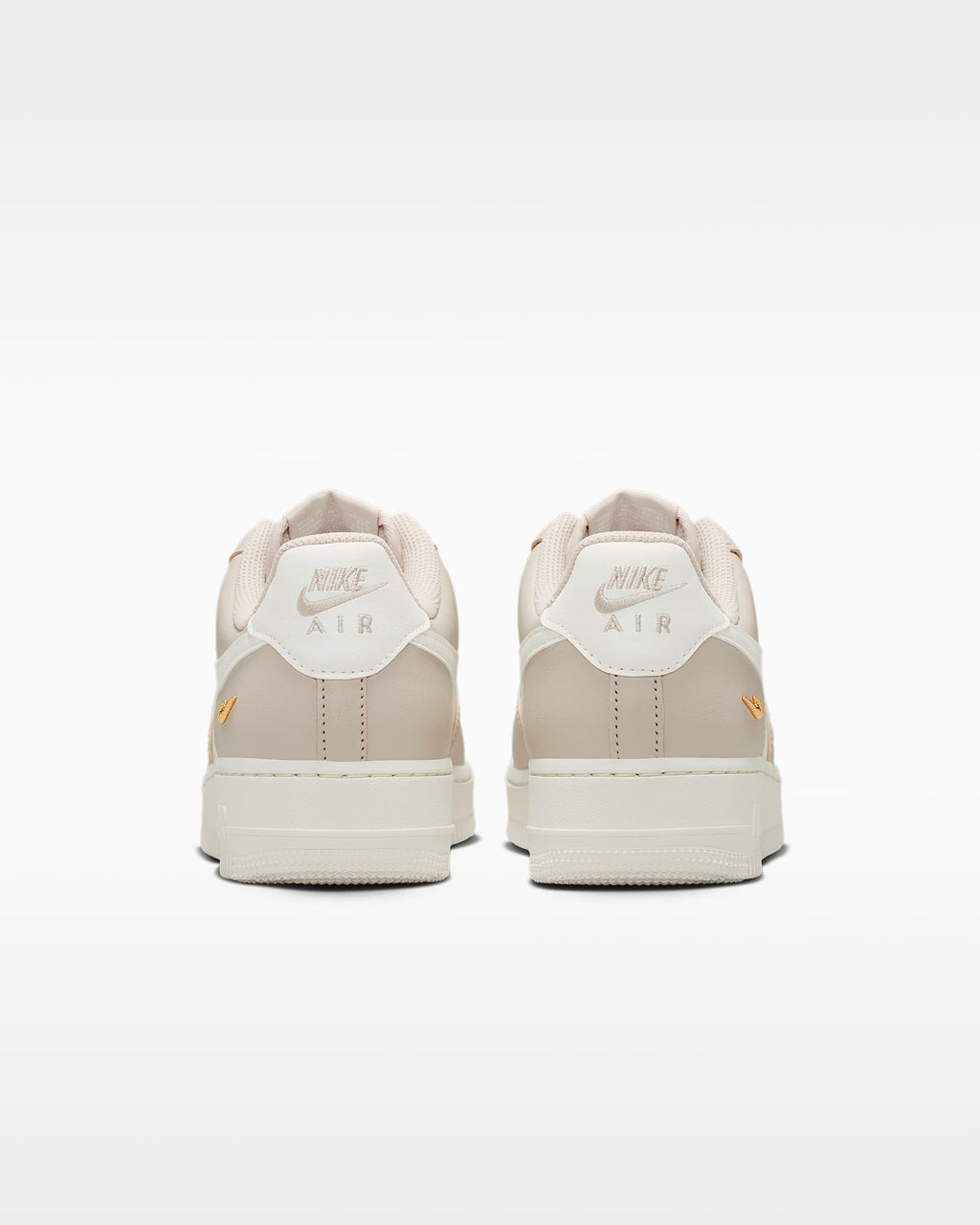 Nike Air Force 1 '07 Beige Cream Mini Gold Swoosh Sneakers mens low top shoes