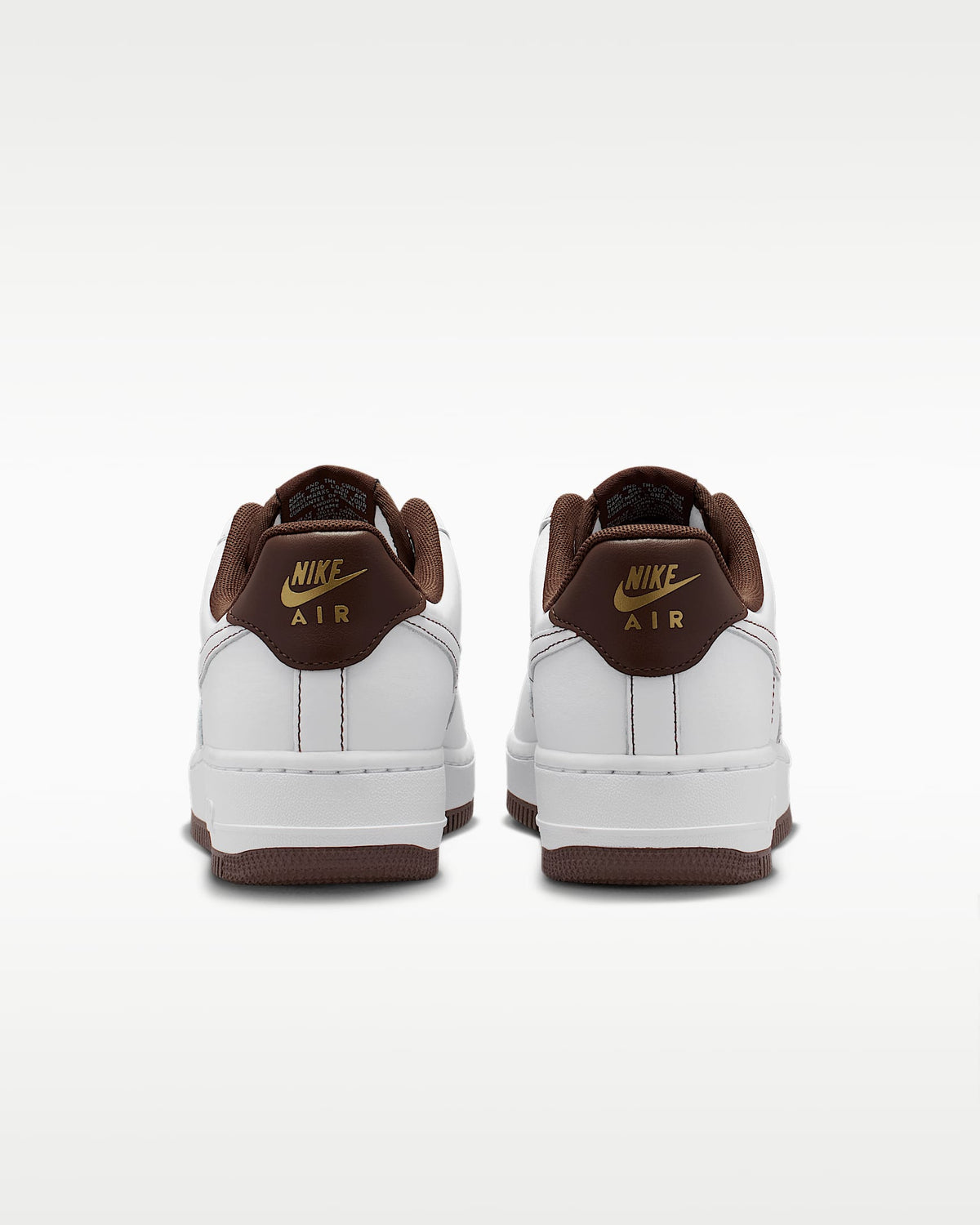 Nike Air Force 1 '07 White Brown Mini Gold Swoosh Sneakers mens low top shoes