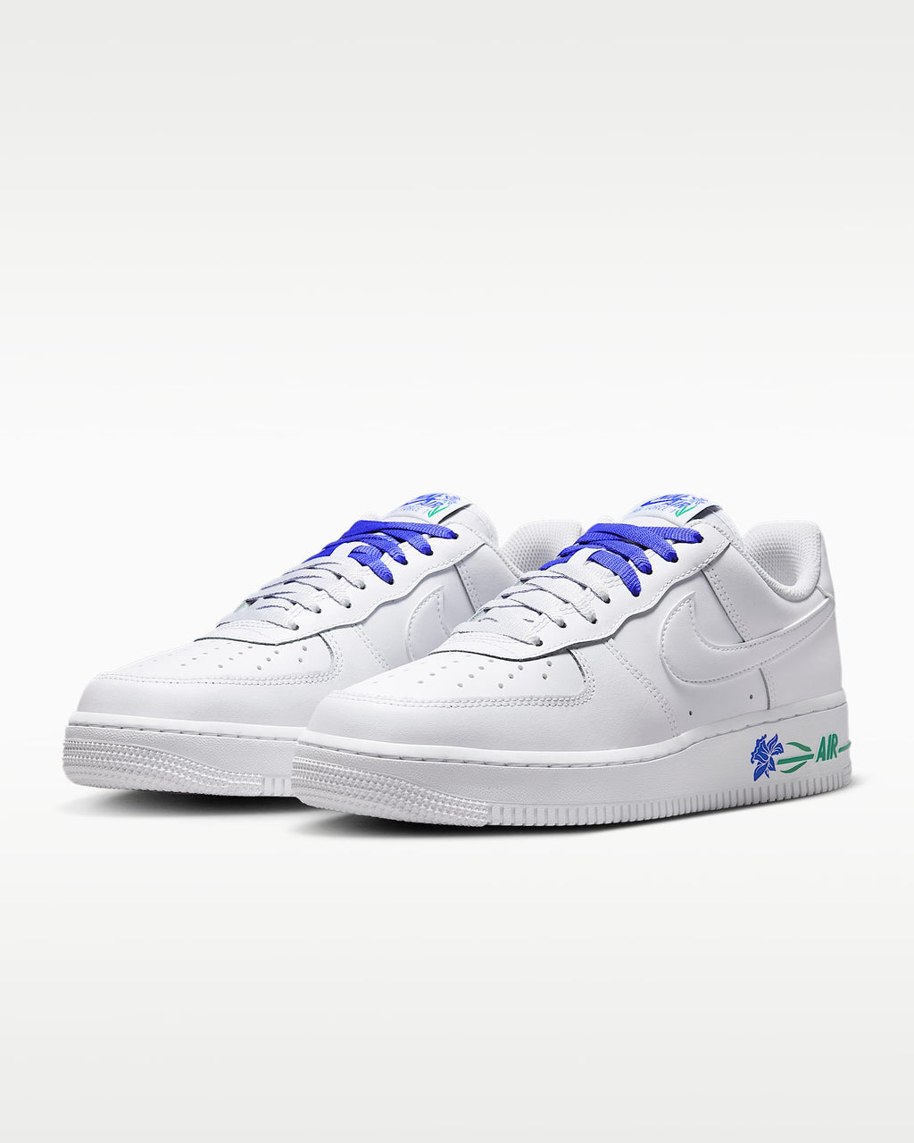 Nike Air Force 1 '07 White Blue Flower Print Sneakers mens low top shoes