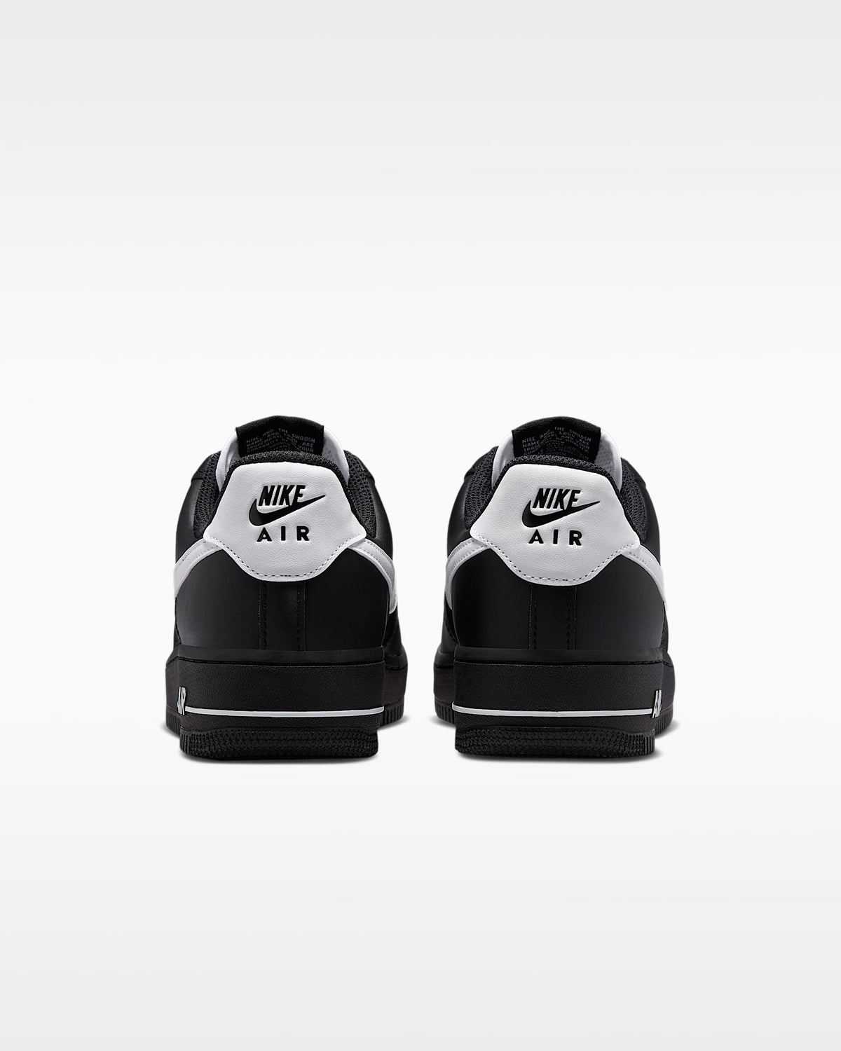 Nike Air Force 1 '07 Black Satin White Swoosh Sneakers mens low top shoes