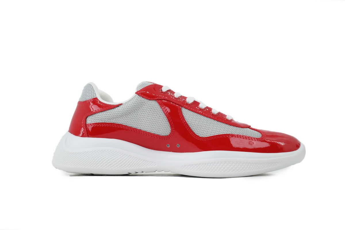 Prada America's Cup Sneakers  slip ons womens  prada designer mens shoes  Greyish-red