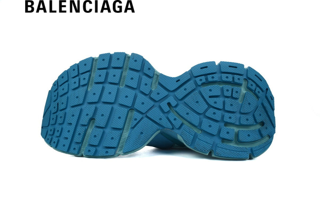 Balenciaga Track 3 men's shoes  women sneakers in Turquoise Blue
