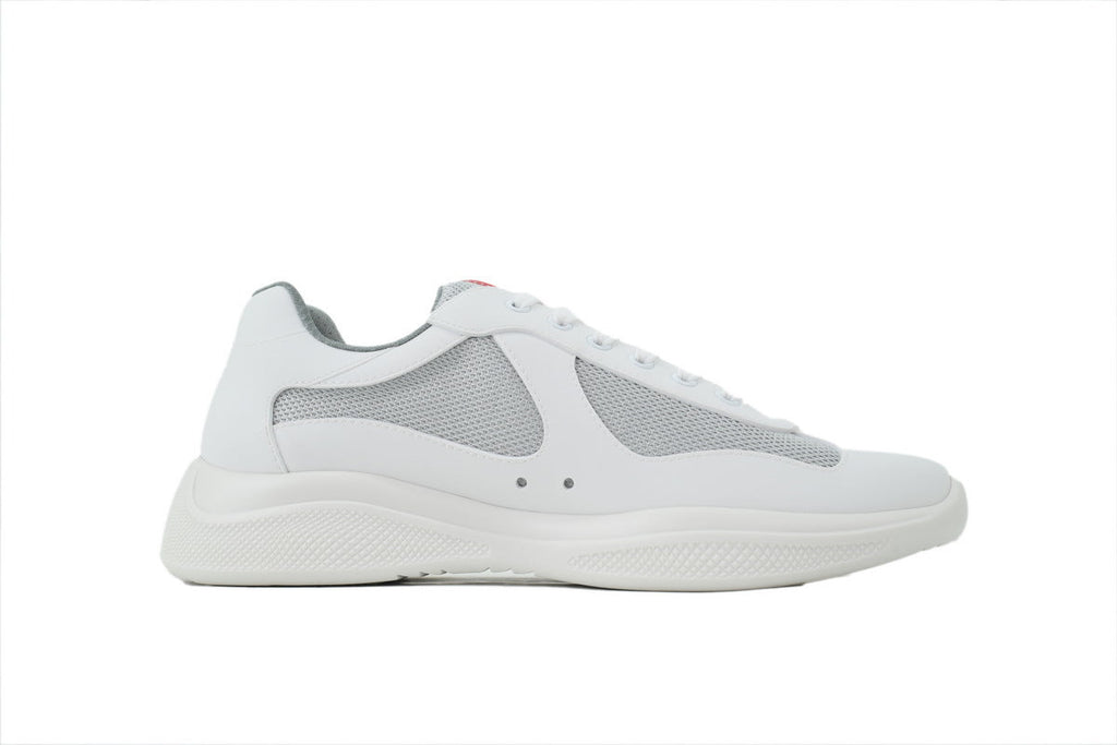 Prada America's Cup Sneakers  slip ons womens  prada designer mens shoes  Off-white / Whitish-gray