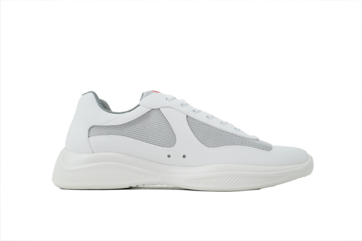 Prada America's Cup Sneakers  slip ons womens  prada designer mens shoes  Off-white / Whitish-gray