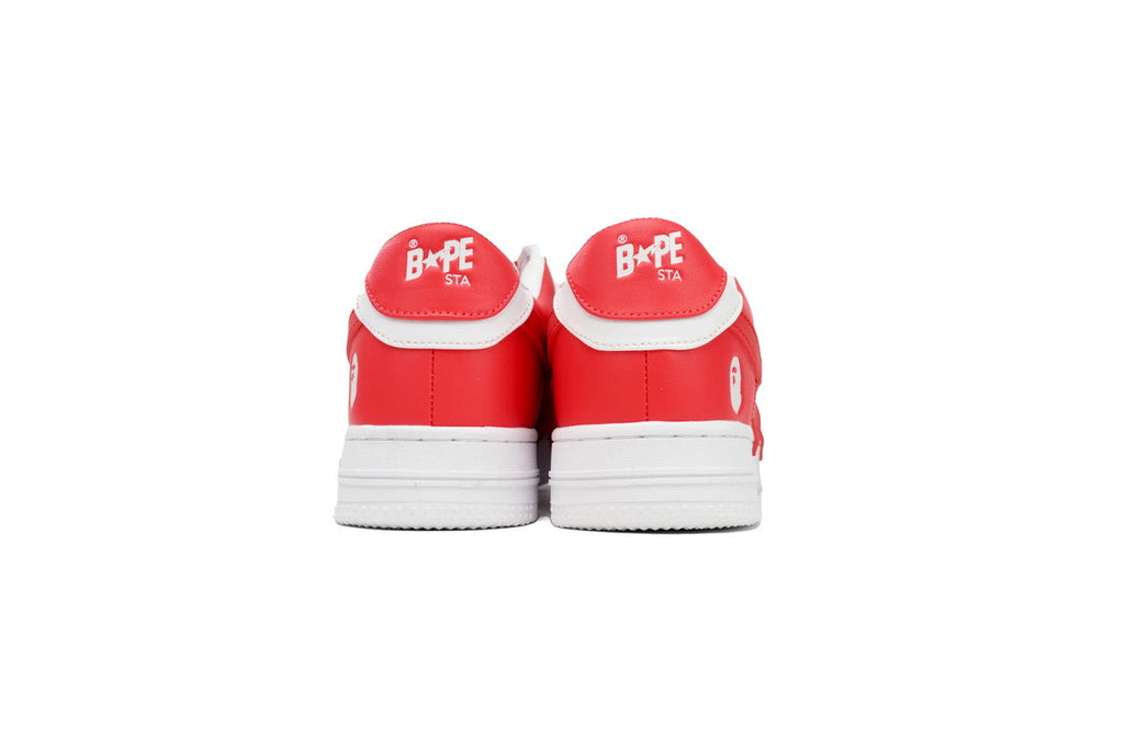 A BATHING APE BAPE STA Red & White Oversized-Star Sneakers | Women's & Men's Skate-Inspired Shoes