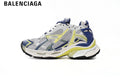 Balenciaga Runner men's shoes  women sneakers — White, Blue & Yellow