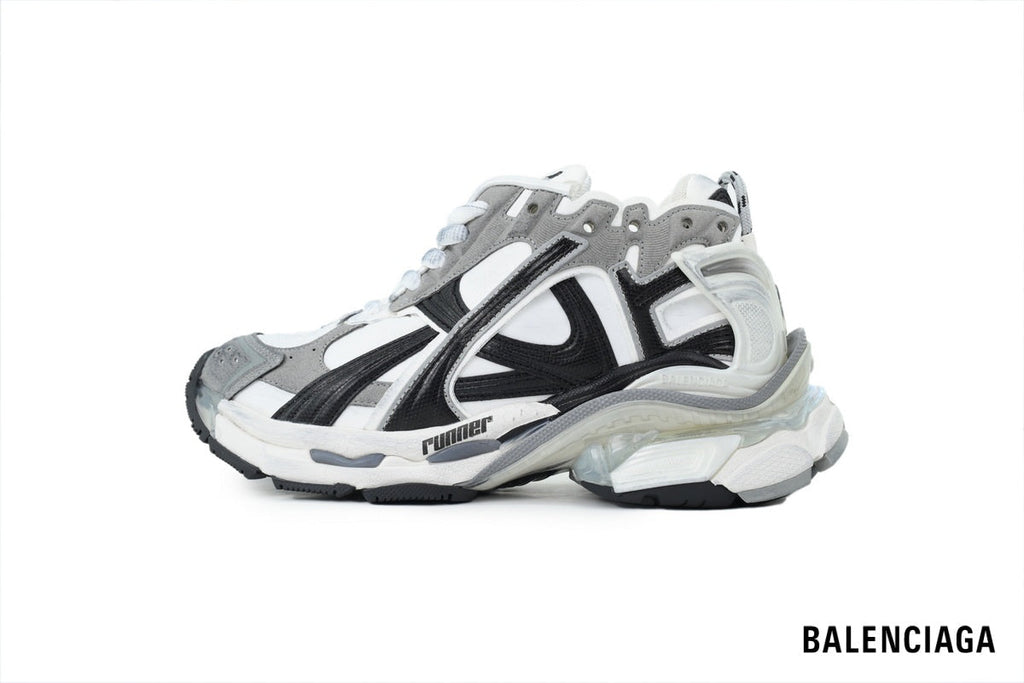 Balenciaga Runner men's shoes  women sneakers – White, Black & Grey