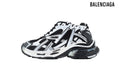 Balenciaga Runner Mid men's shoes  women sneakers Black White Distressed