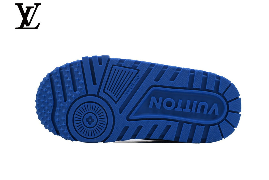 Louis Vuitton Trainer shoes for man  women Sneakers – Blue Rhinestone
