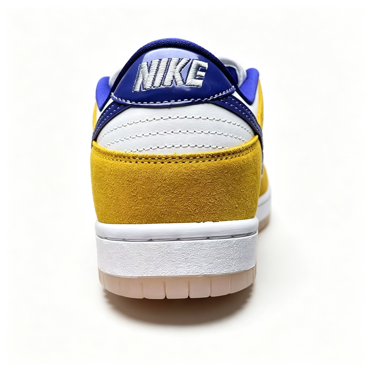 Nike Dunk Low – White / Yellow Suede / Purple Swoosh / Translucent Sole