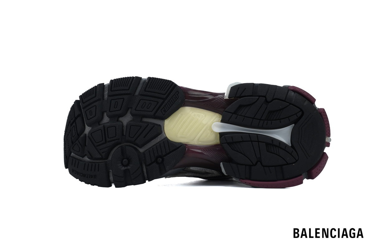 Balenciaga Runner men's shoes  women sneakers– White & Burgundy