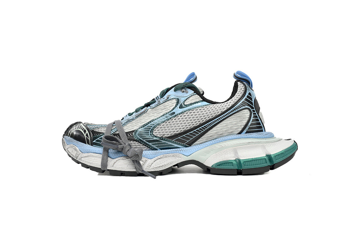 Balenciaga 3XL men's shoes Track Sneaker – Low-Top Chunky Sole balenciaga runners Grey-blue