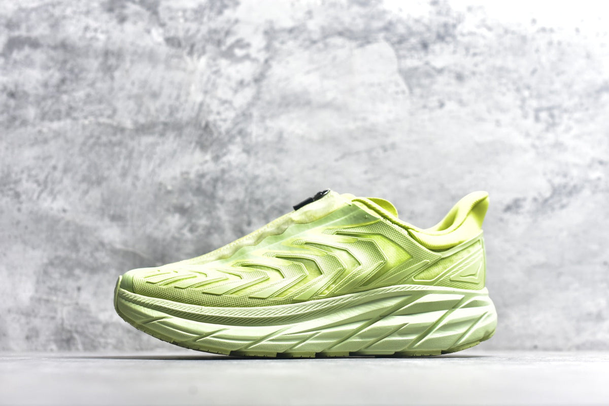 HOKA Clifton Women's Men's Shoes | Lime Green Mesh Running Sneakers