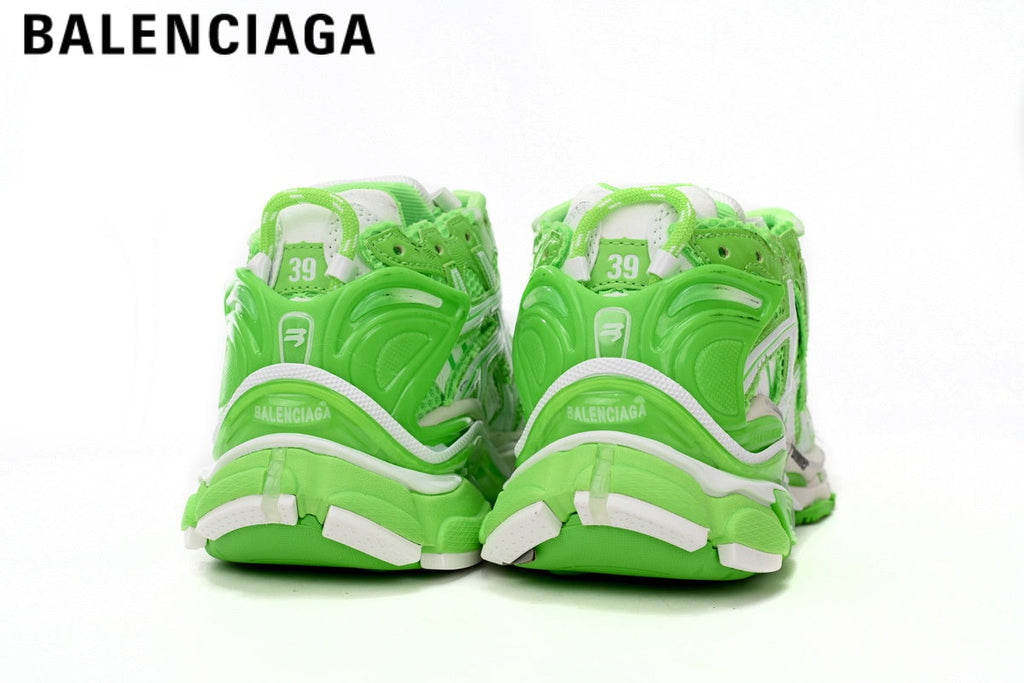 Balenciaga Runner men's shoes  women sneakers — Green / White