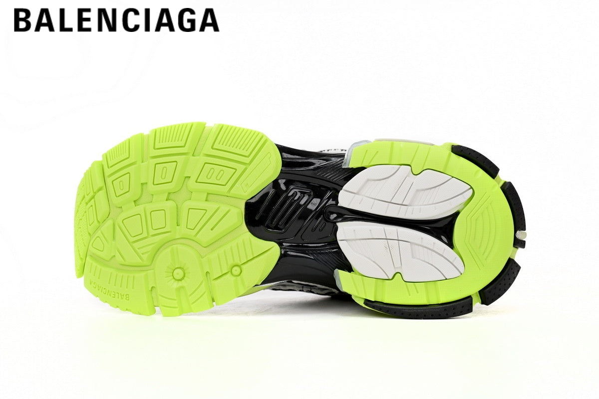 Balenciaga Runner men's shoes  women sneakers— White / Black / Fluorescent Green
