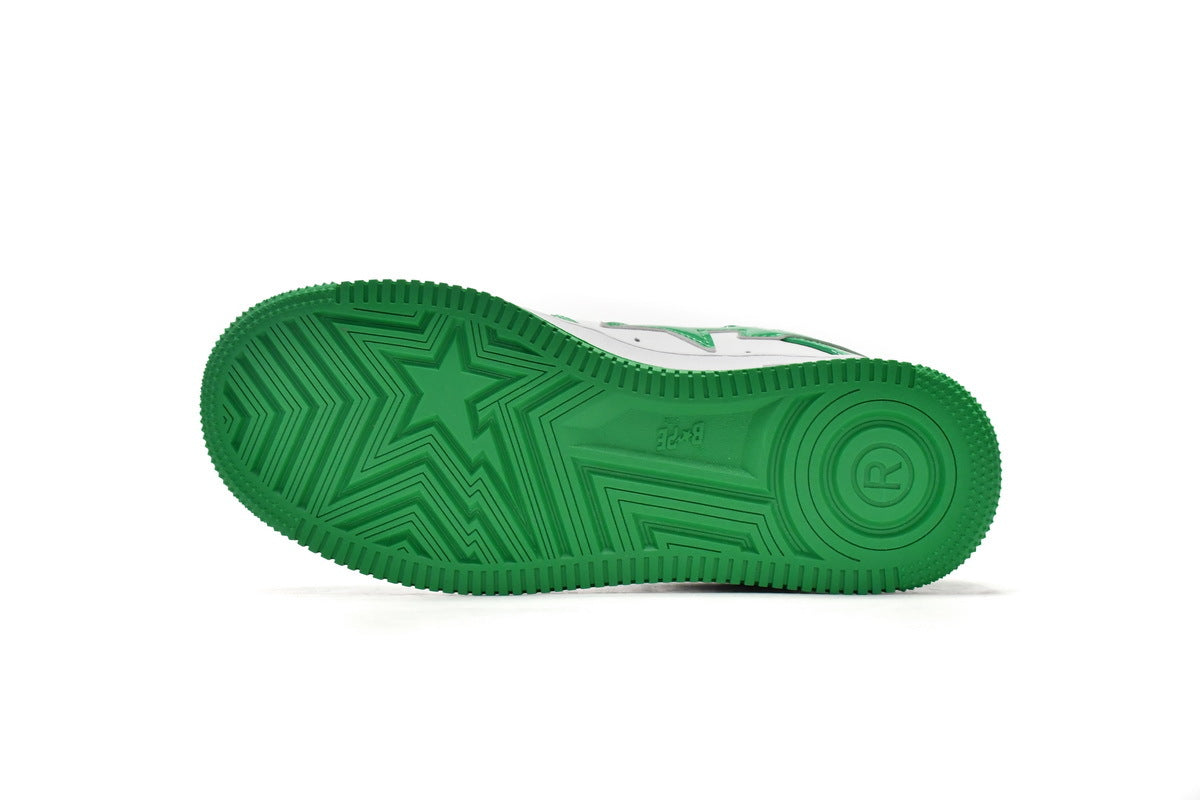 A BATHING APE BAPE STA Green & White Sneakers | Women's & Men's Skate-Inspired Shoes